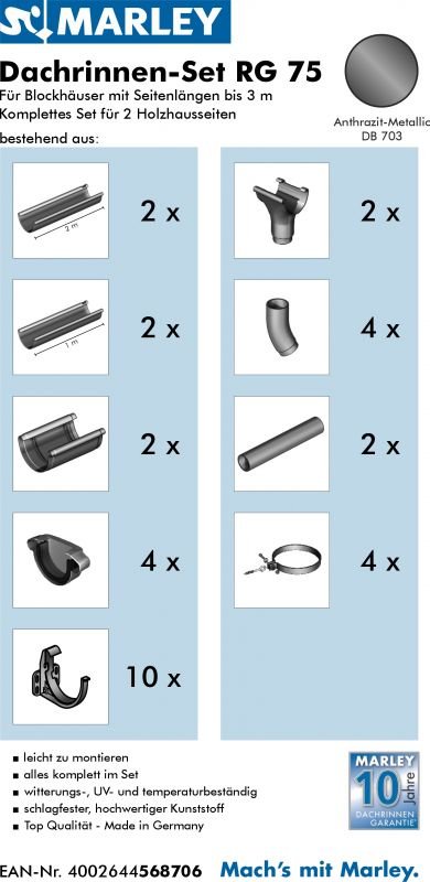 Dachrinnenset RG 75 für Blockhäuser - Marley Deutschland GmbH